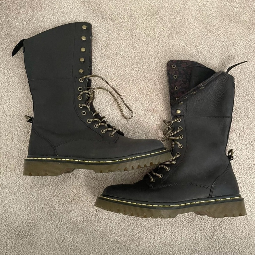 Dr. Martens Black Aleina Mid Calf Chunky Boots Mens 10 Grunge Punk Goth Dr Y2K